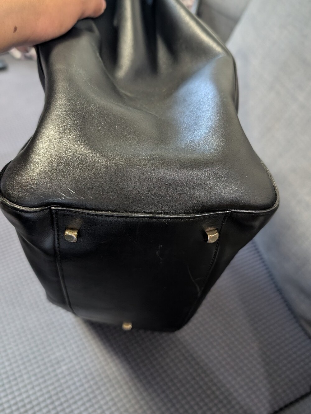 Salvatore Ferragamo Black Leather Tote Bag with Gold Hardware - Picture 6 of 7